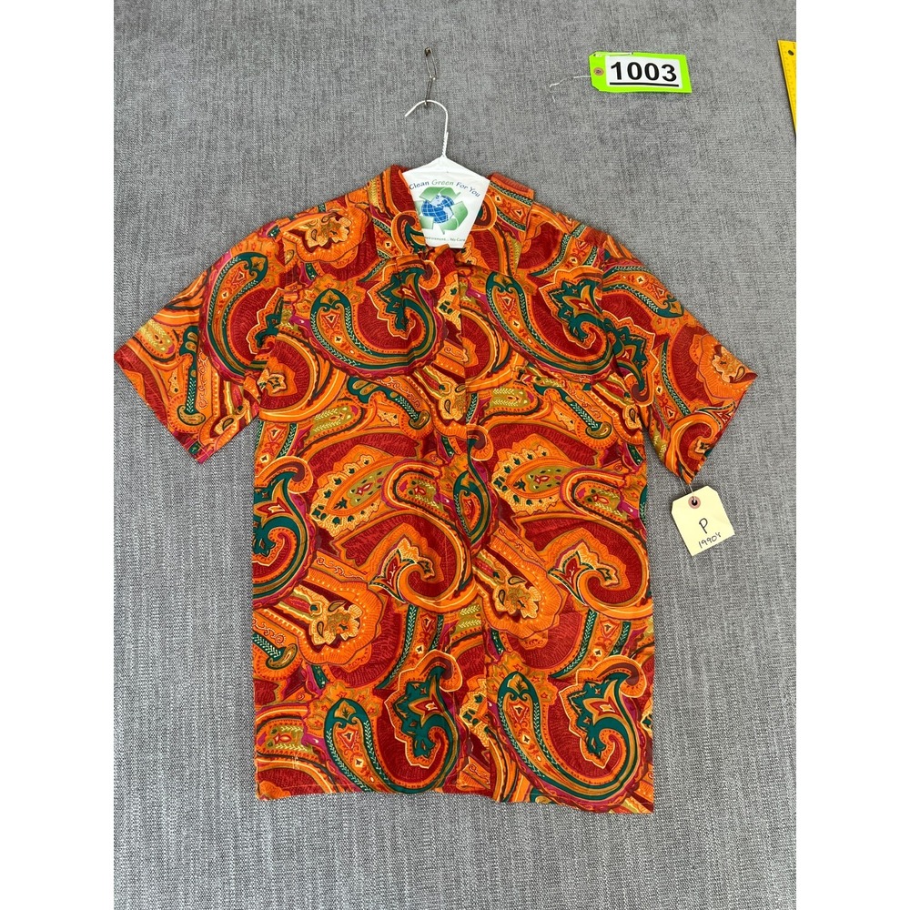 Vintage Nordstrom Blouse Top Womens P Multi Paisley Silk Bohemian Luxury Chic